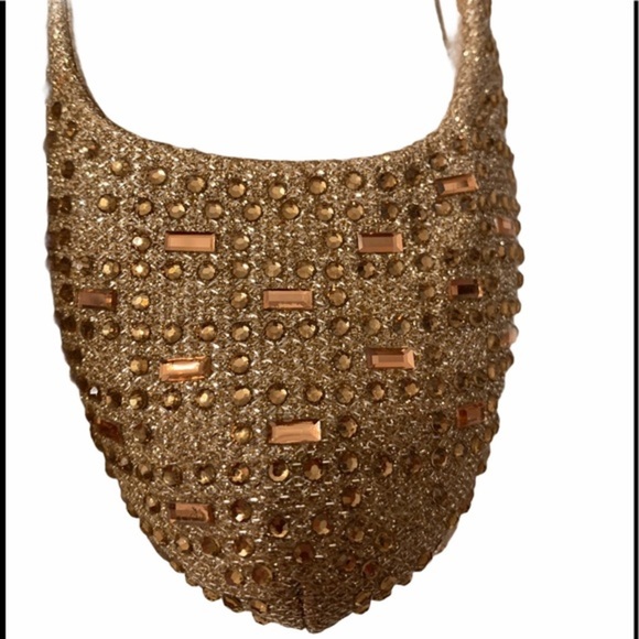 Delicacy Gold Sparkle Jewel High Heel Shoe Size 8 - Picture 4 of 8